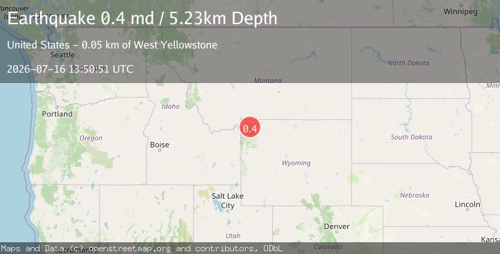 Map of 38 km SSE of Mammoth, Wyoming