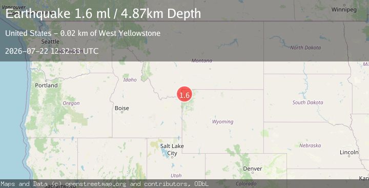 Map of 24 km ENE of West Yellowstone, Montana