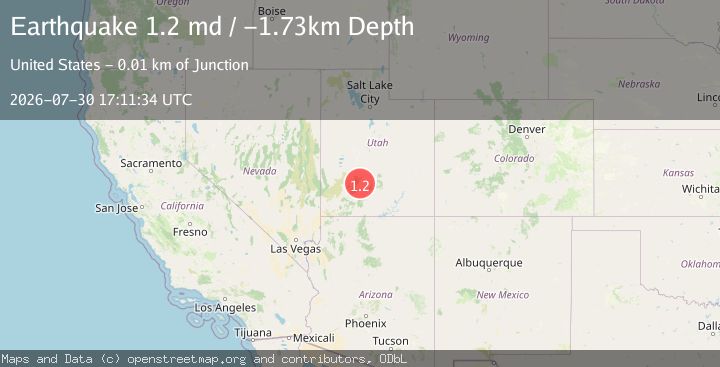 Map of 1 km SW of Circleville, Utah