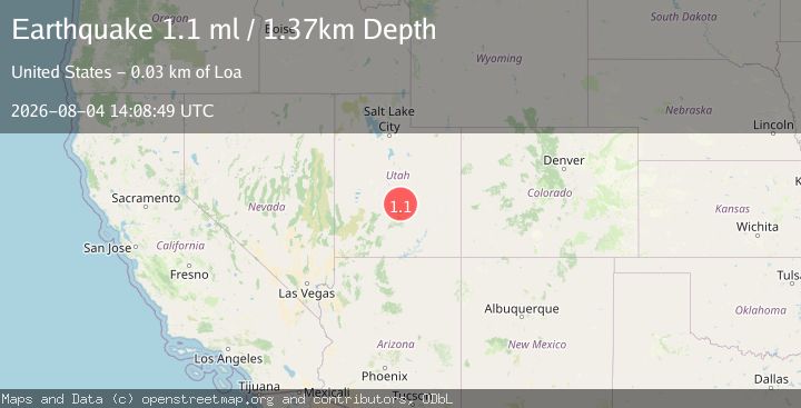 Map of 28 km NE of Fremont, Utah