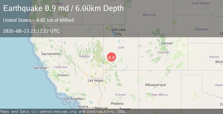 Map of 17 km NE of Milford, Utah