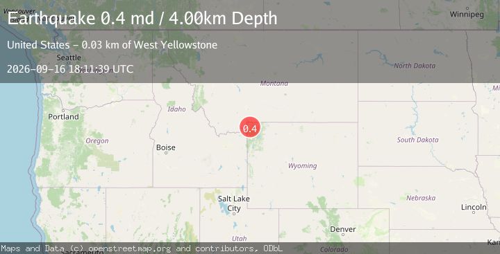 Map of 23 km SSW of Mammoth, Wyoming