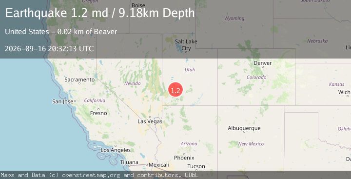 Map of 12 km SE of Minersville, Utah