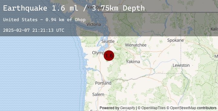 Map of 3 km NNE of Eatonville, Washington