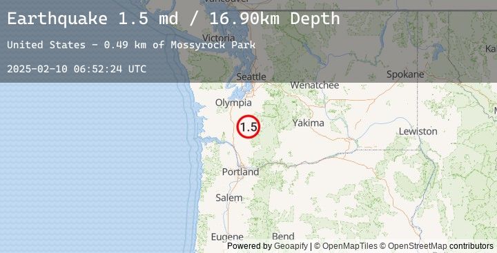Map of 5 km ESE of Mossyrock, Washington