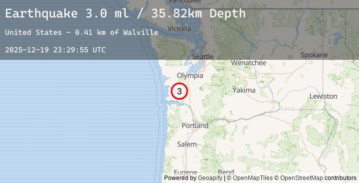 Map of 6 km WSW of Pe Ell, Washington