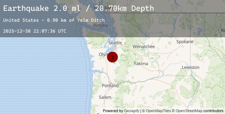 Map of 4 km ESE of McKenna, Washington
