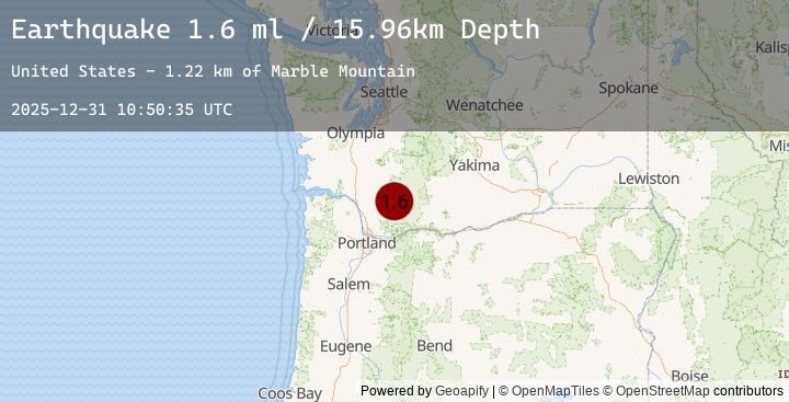 Map of 33 km NE of Amboy, Washington