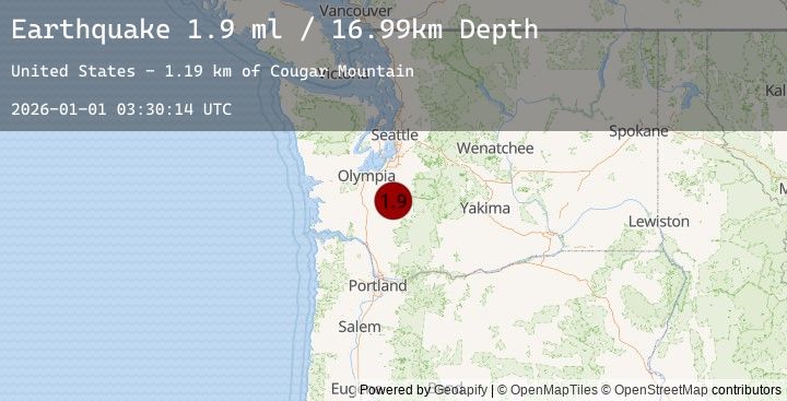 Map of 12 km SSW of Alder, Washington