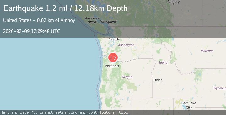 Map of 20 km NNW of Amboy, Washington