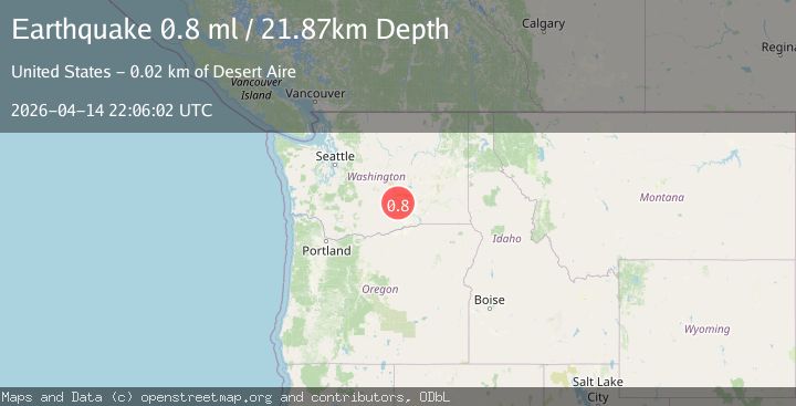 Map of 16 km SE of Desert Aire, Washington