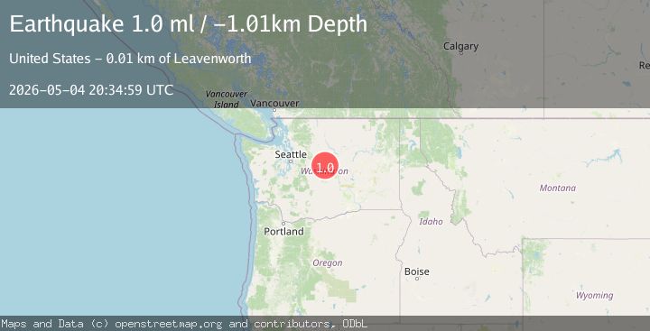 Map of 12 km S of Leavenworth, Washington