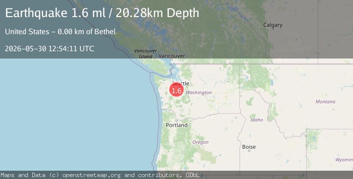 Map of 2 km WSW of Bethel, Washington