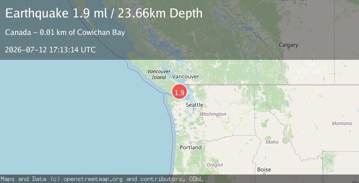 Map of 12 km S of Cowichan Bay, Canada