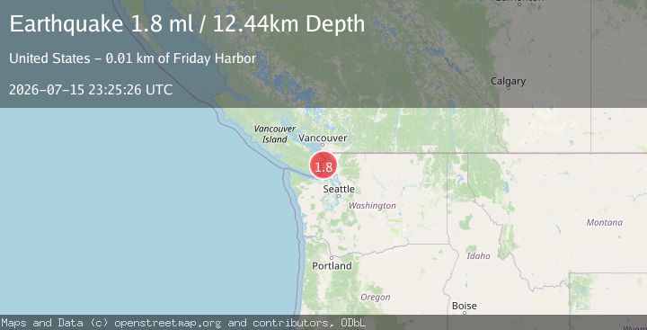 Map of 8 km WNW of Orcas, Washington