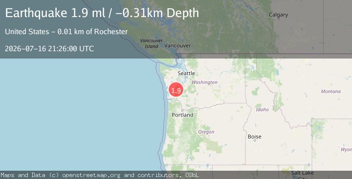 Map of 0 km N of Oakville, Washington
