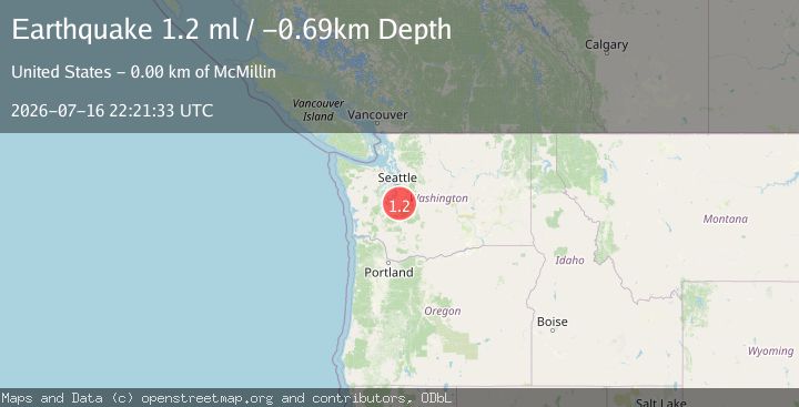 Map of 1 km ESE of McMillin, Washington
