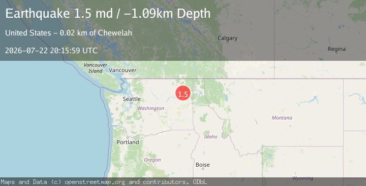 Map of 13 km W of Valley, Washington