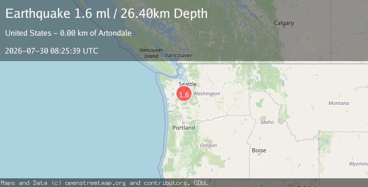 Map of 1 km W of Artondale, Washington