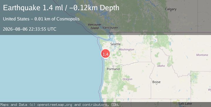 Map of 7 km SSW of Cosmopolis, Washington