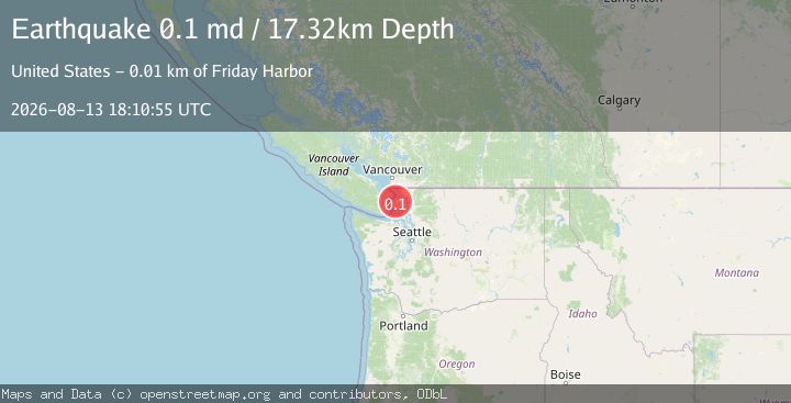 Map of 6 km NNW of Orcas, Washington