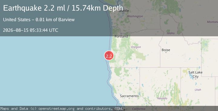 Map of 13 km WSW of Barview, Oregon