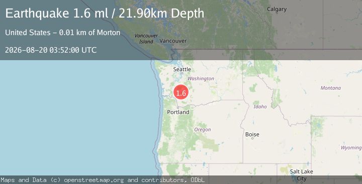 Map of 8 km SE of Mossyrock, Washington