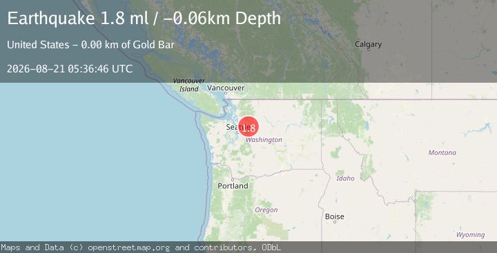 Map of 2 km NNE of May Creek, Washington