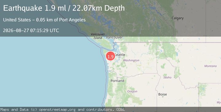 Map of 34 km NE of Amanda Park, Washington