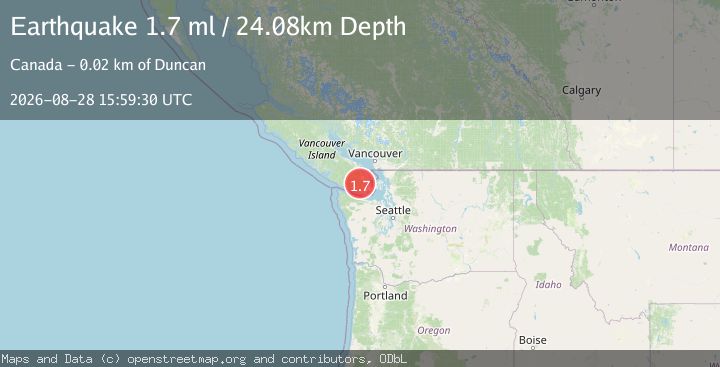 Map of 16 km SW of Cowichan Bay, Canada