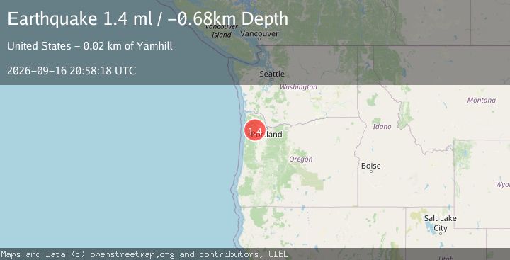 Map of 18 km NW of Yamhill, Oregon
