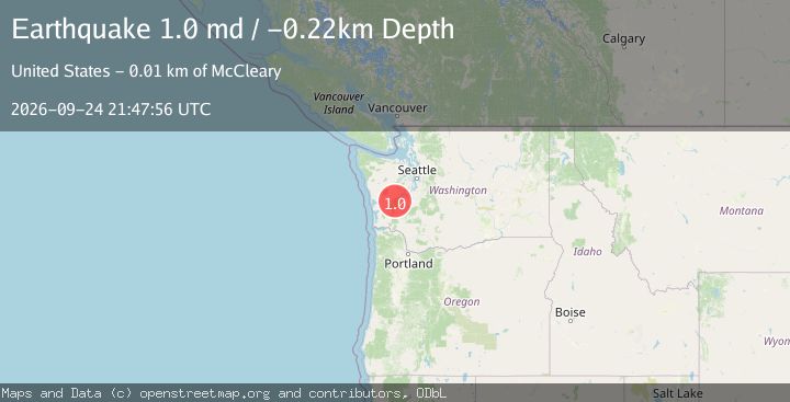 Map of 6 km SE of McCleary, Washington