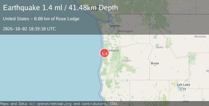 Map of 4 km ESE of Rose Lodge, Oregon