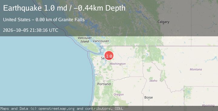 Map of 2 km ENE of Granite Falls, Washington