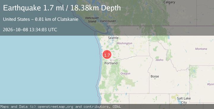 Map of 6 km NNW of Clatskanie, Oregon