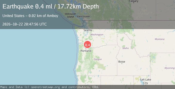 Map of 16 km NNE of Amboy, Washington