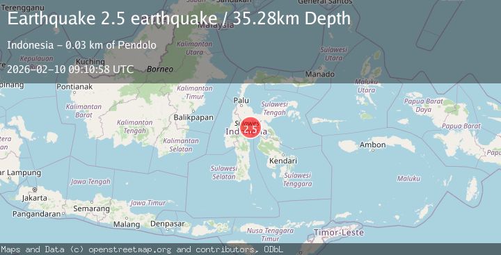 Map of Sulawesi, Indonesia