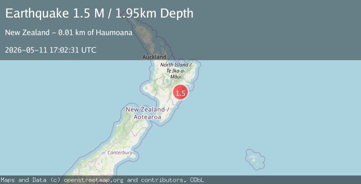 Map of off the east coast of the North Island of New Zealand