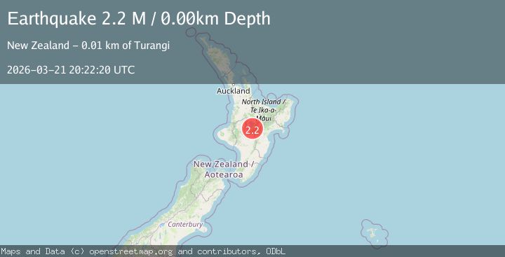 Map of Taupo District, New Zealand
