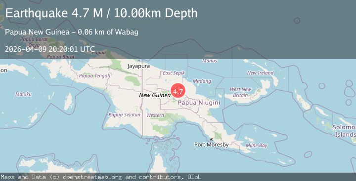 Map of New Guinea, Papua New Guinea