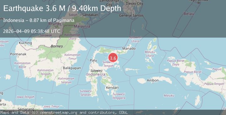 Map of Minahasa, Sulawesi, Indonesia
