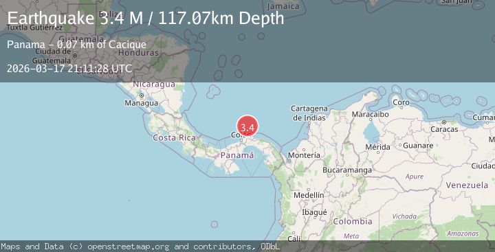 Map of north of Panama