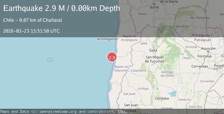 Map of off the coast of Antofagasta, Chile