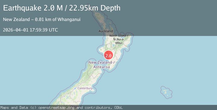 Map of Whanganui District, New Zealand