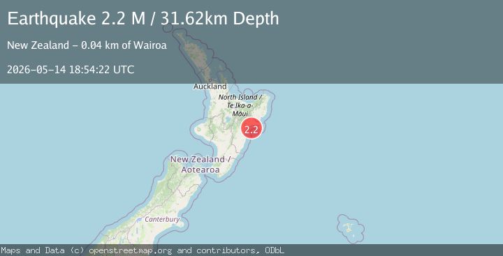 Map of off the east coast of the North Island of New Zealand