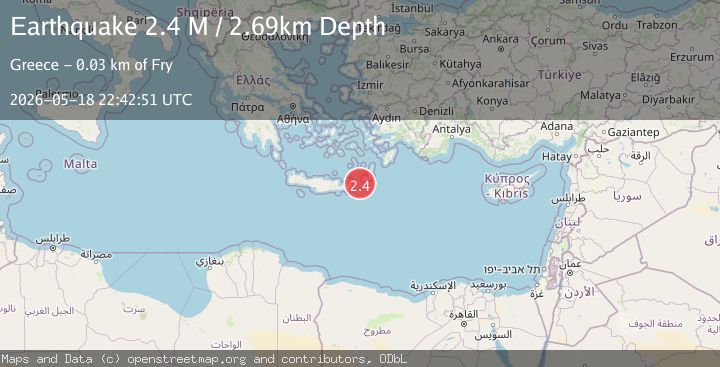 Map of Offshore Crete, Greece