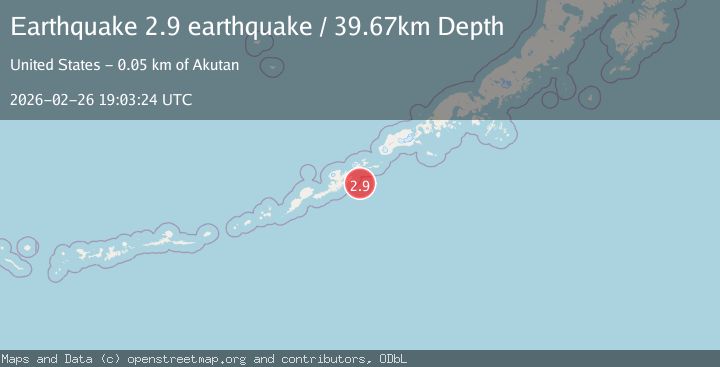 Map of Fox Islands, Aleutian Islands, Alaska