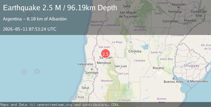 Map of San Juan, Argentina