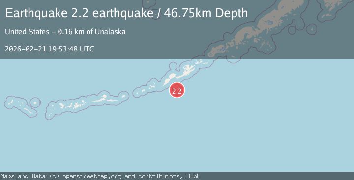 Map of Fox Islands, Aleutian Islands, Alaska