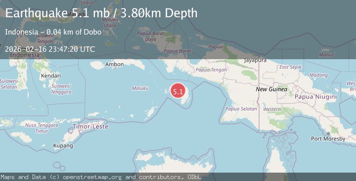 Map of Kepulauan Aru region, Indonesia
